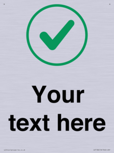 Custom plain background, green tick in circle sign